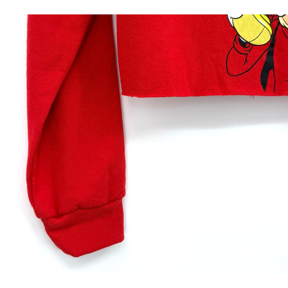 Disney Sweatshirt Women's M Christmas Raw Hem Holiday Donald Duck Mickey Goofy - Picture 3 of 7